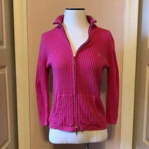 Ralph Lauren - Pink Cableknit Zip-Up Sweater